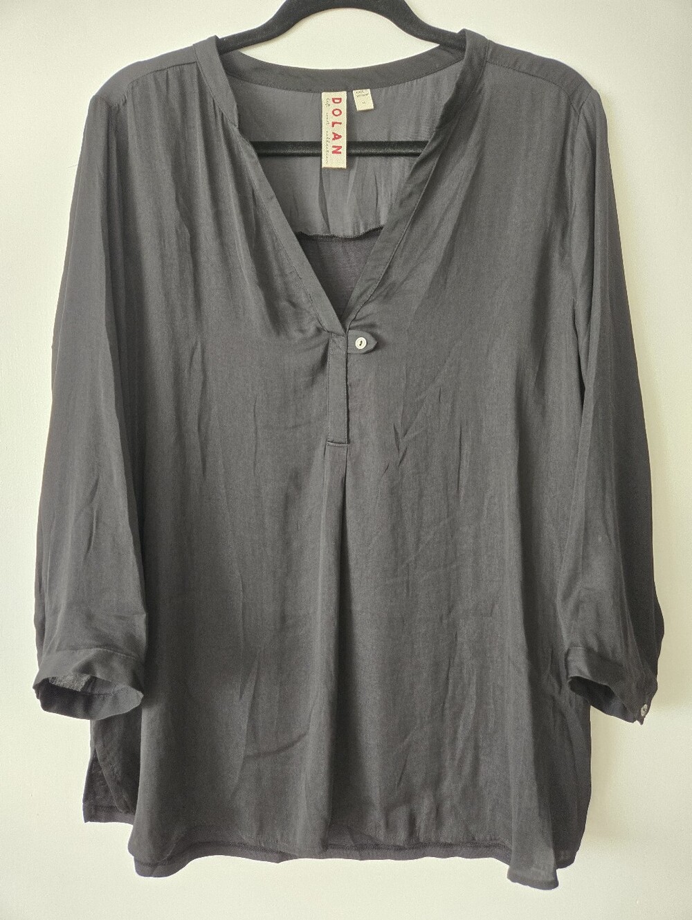 Dolan x Anthropologie Black 3/4 Sleeve Blouse